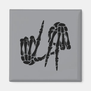 Imán Regalo de esqueleto de signo de mano de Los Ángele