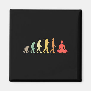 Imán Regalo de Evolución de Yoga Retro para Yoguis y Am