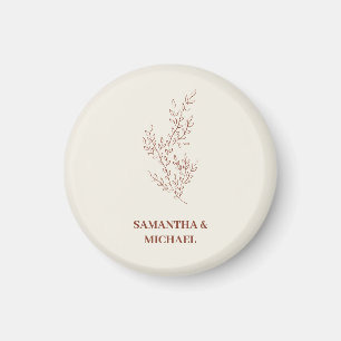 Imán Regalo de flor de hiedra de terracota marfil beige