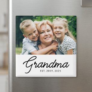 Imán Regalo de Foto de Abuela Establecida