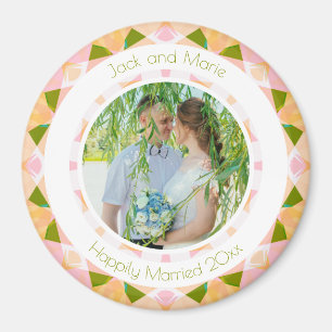 Imán Regalo de foto de Keepsake, Boda rosa verde bonito