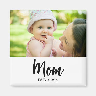 Imán Regalo de foto de la fecha establecida de mamá