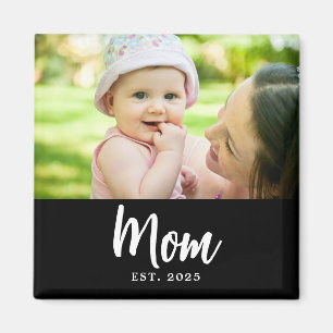 Imán Regalo de foto de la fecha establecida de mamá