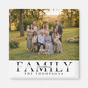 Imán Regalo de Foto de Nombre de Familia Elegante