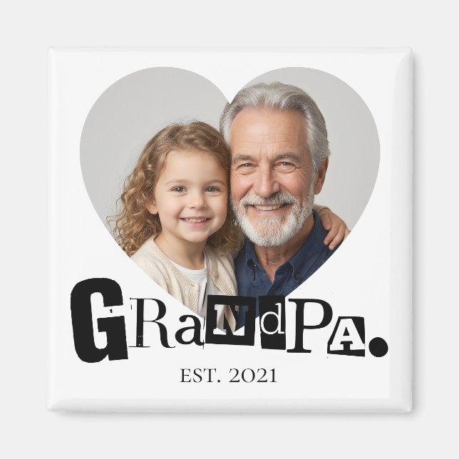 Imán Regalo de foto establecida para abuelo (Frente)