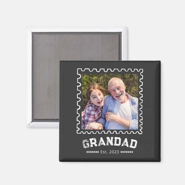 Imán Regalo de Foto Establecido Abuelo (Anverso/Reverso)