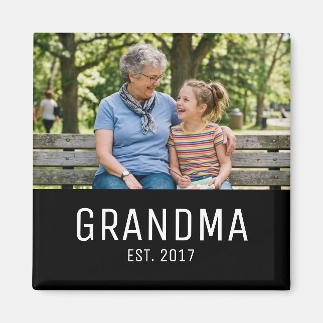 Imán Regalo de Foto Establecido de Abuela (Frente)