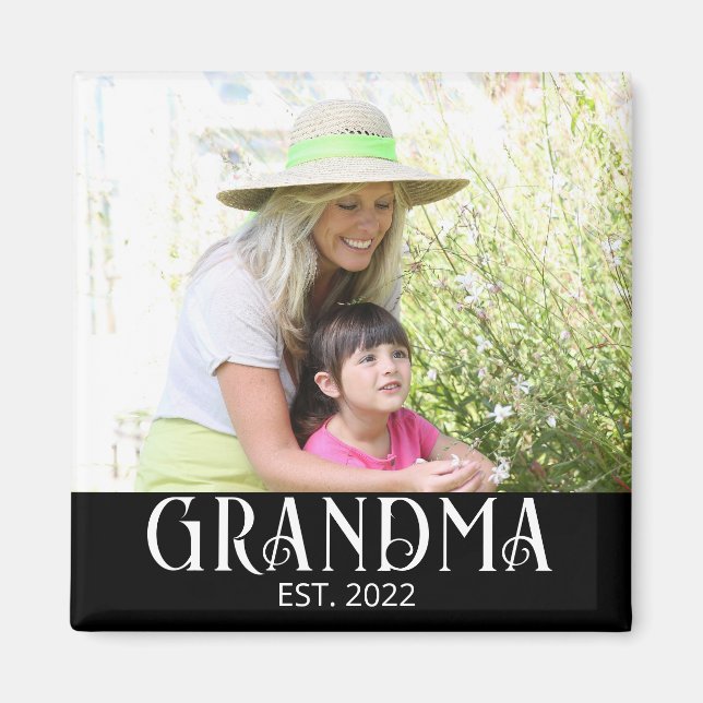 Imán Regalo de Foto Establecido de la Abuela (Frente)