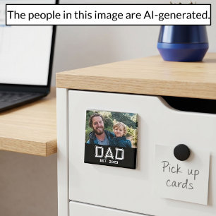 Imán Regalo de Foto para Papá Establecido