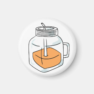 Imán Regalo de frasco de Mason de jugo de naranja fresc