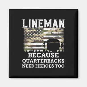 Imán Regalo de fútbol de Lineman Camo de Bandera Patrió