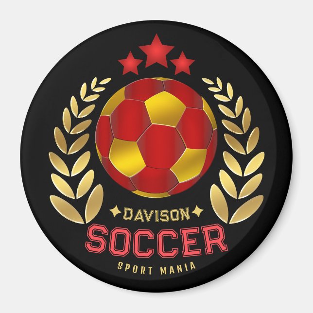 Imán Regalo de fútbol personalizado para jugadores y af (Frente)