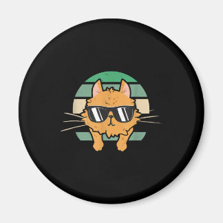 Imán Regalo de gafas de sol para gato Naranja de época