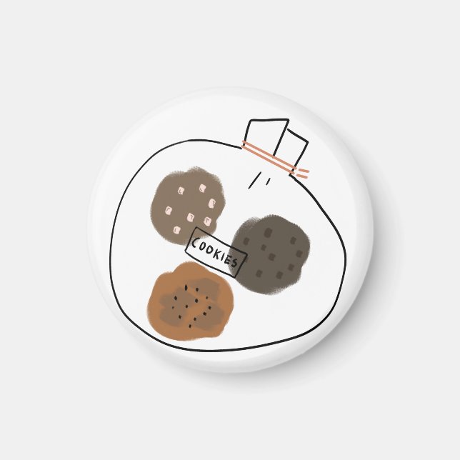 Imán Regalo de Galletas de Chocolate Variadas (Frente)