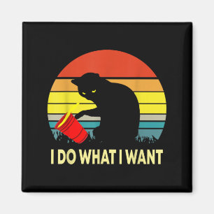 Imán Regalo de gato divertido puesta de sol vintage hag