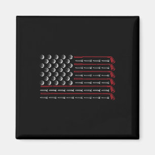 Imán Regalo de golfista patriota americano bandera de E