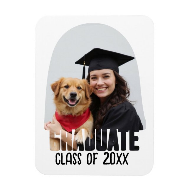 Imán Regalo de graduación de Arco de Foto personalizado (Vertical)