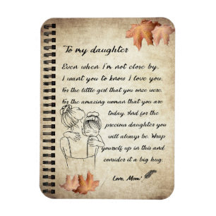 Imán Regalo de hija  Carta A Mi Hija De Mamá