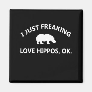Imán Regalo de Hippo Lover  Me Encantaba Hippo Ok