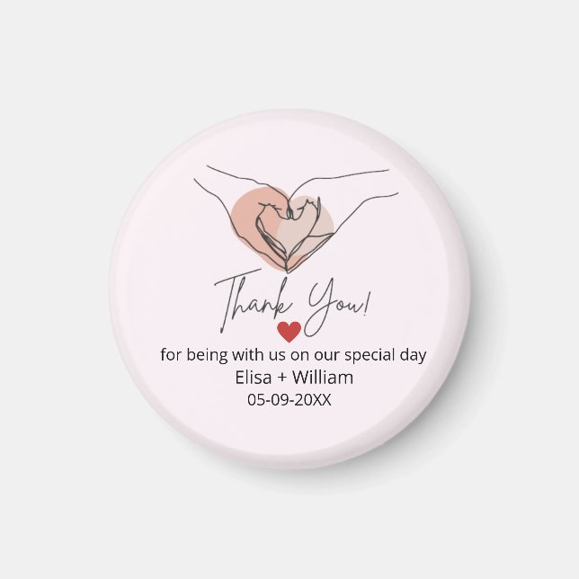 Imán Regalo de invitado del Boda de gesto del corazón d (Frente)