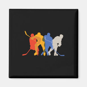 Imán Regalo de jugador de hockey sobre hielo vintage re