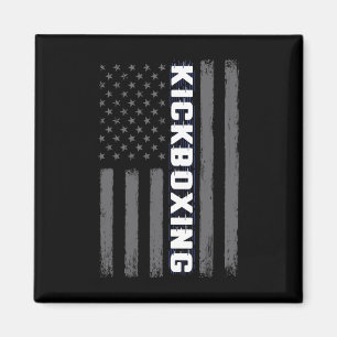 Imán Regalo de la bandera americana de Kickboxing Usa A