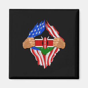 Imán Regalo de la bandera de Kenia con sangre keniana d