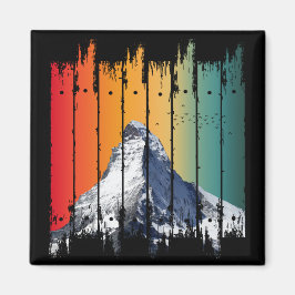 IMÁN REGALO DE LA MONTAÑA DE NIEVE DE VINTAJE