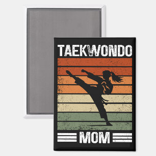 Imán Regalo de mamá de artes marciales retro de taekwon