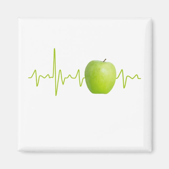 Imán Regalo de manzanas de latido para personas sanas (Frente)