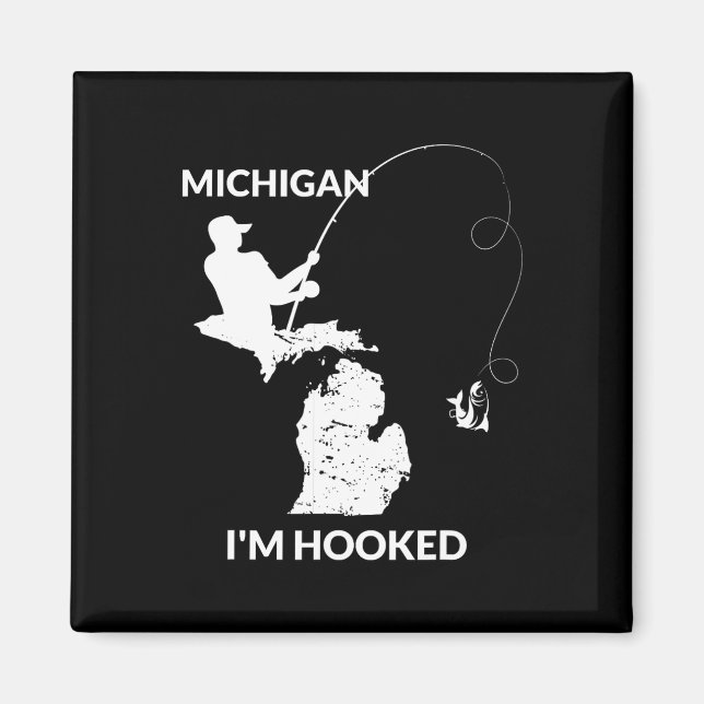 Imán Regalo De Mi Michigan Para Pescadores Y (Frente)