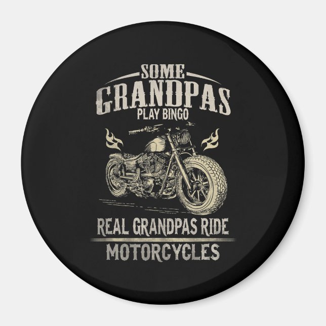 Imán Regalo de motocicleta Real Grandpas Ride para Gran (Frente)
