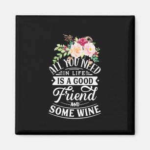 Imán Regalo de Navidad   Buen Amigo Y Algo de Vino