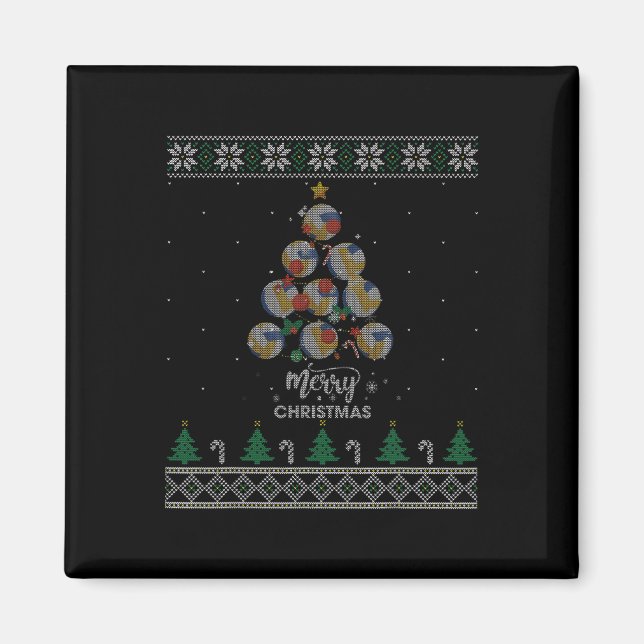Imán Regalo de Navidad en árbol de voleibol para Navida (Frente)