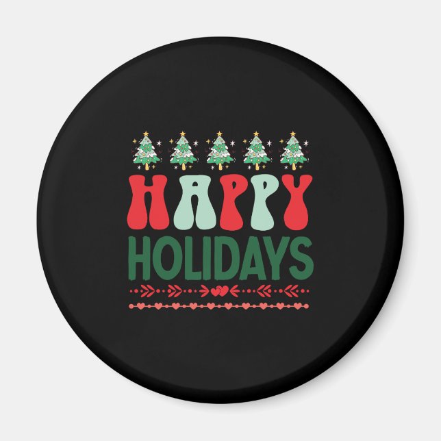 Imán Regalo de Navidad Felices Fiestas (Frente)