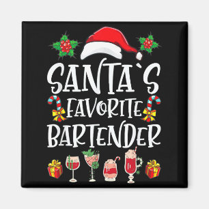 Imán Regalo de Navidad para Bartender El Bartender Favo