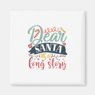 Imán Regalo de Navidad Querido Papá Noel Es Una Larga