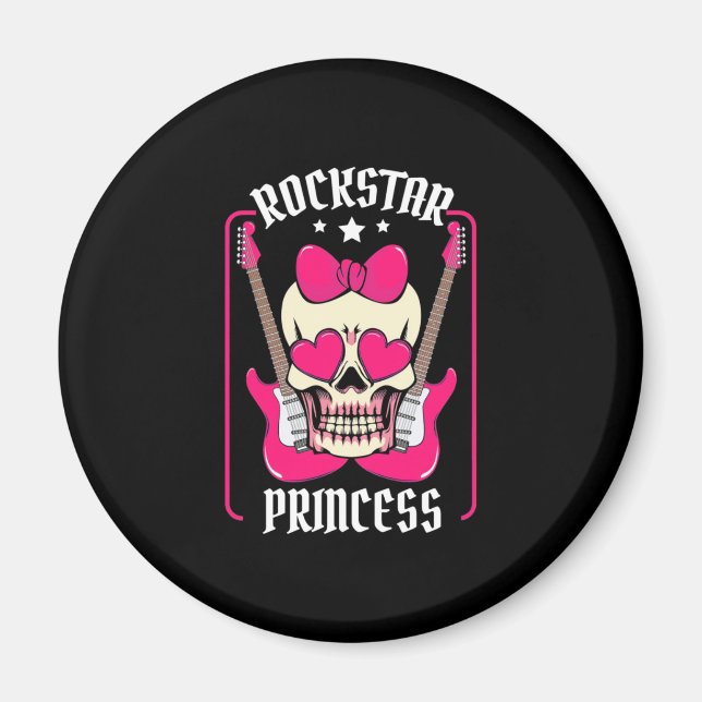Imán Regalo de Navidad | Rockstar Princess Skull (Frente)