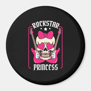 Imán Regalo de Navidad   Rockstar Princess Skull