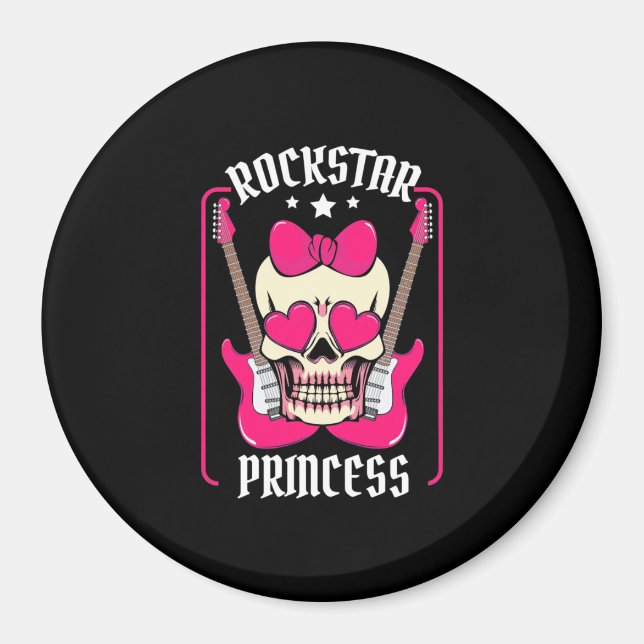 Imán Regalo de Navidad | Rockstar Princess Skull (Frente)
