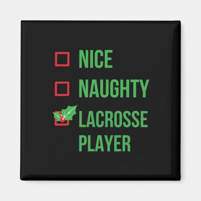 Imán Regalo de Navidades de Lacrosse Player Funny Pajam (Frente)