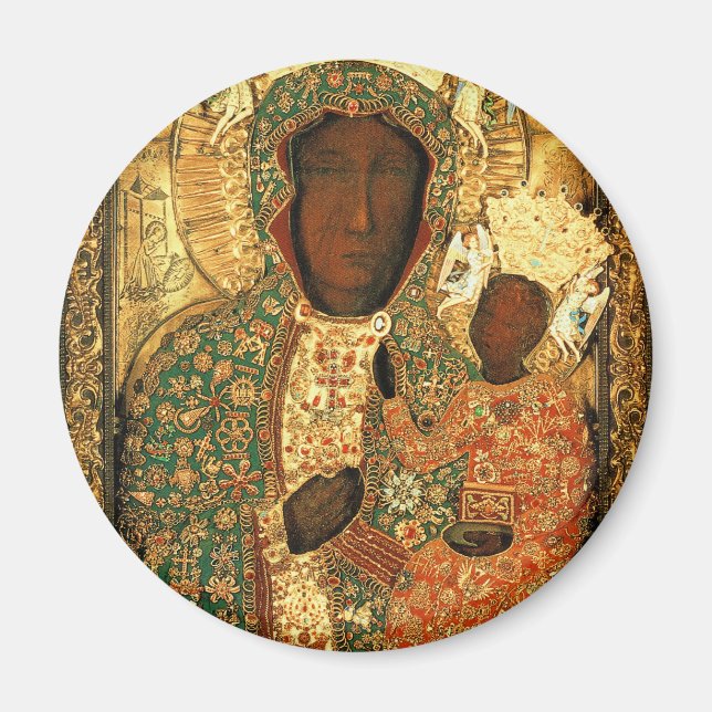 Imán Regalo de Nuestra Señora de Czestochowa Madonna Ne (Frente)