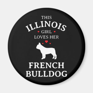 Imán Regalo de perro A esta Chica de Illinois le encan