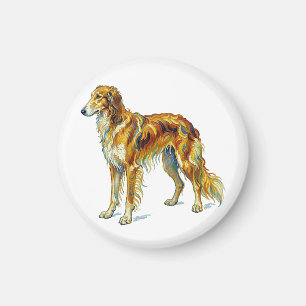 Imán Regalo de Perro Colorido Diseño de Perro Saluki Vi