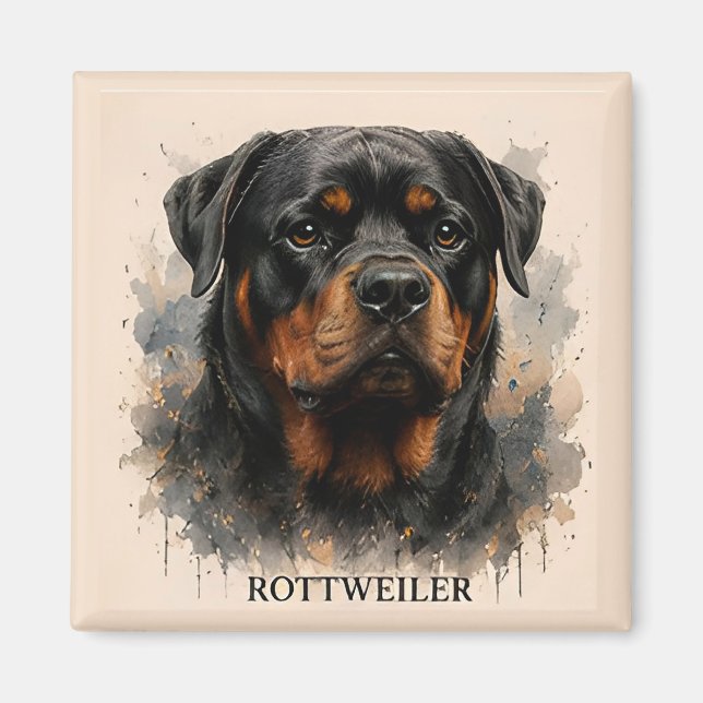 Imán Regalo de perro guardián Rottweiler (Frente)