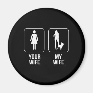 Imán Regalo de perro Tu esposa - Mi esposa Bulldog fr