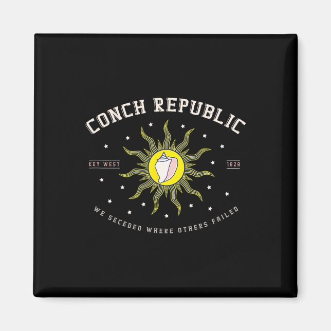 Imán Regalo de pesca de buceo en la República de Conch  (Frente)