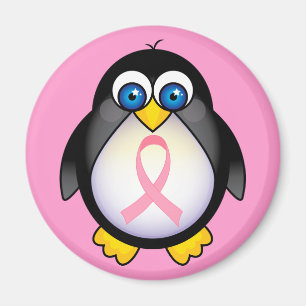 Imán Regalo de pingüino rosado con cáncer de mama