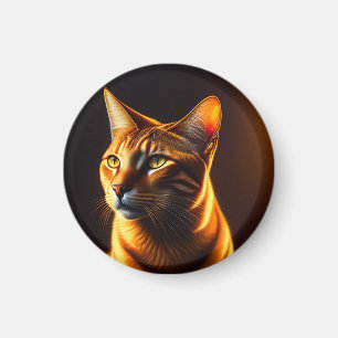 Imán Regalo de pintura con retrato de cara de gato