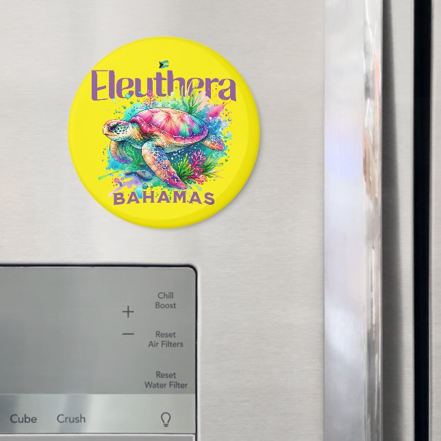 Imán Regalo de recuerdo de Bahamas : tortuga Eleuthera  (In situ (nevera))